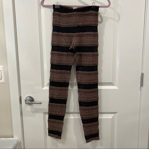 Free People - Lace Ruffle Leggings - Tan and Black - Size XS